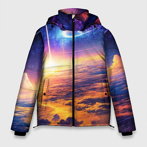 Мужская зимняя куртка Космическая вселенная / 3D-Черный – фото 1