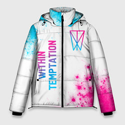 Мужская зимняя куртка Within Temptation neon gradient style: надпись, си