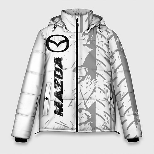 Мужская зимняя куртка Mazda speed на светлом фоне со следами шин: по-вер / 3D-Черный – фото 1