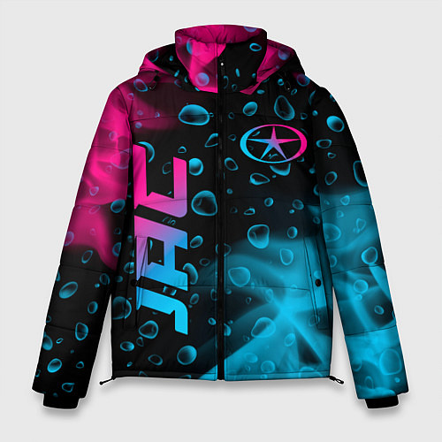 Мужская зимняя куртка JAC - neon gradient: надпись, символ / 3D-Черный – фото 1