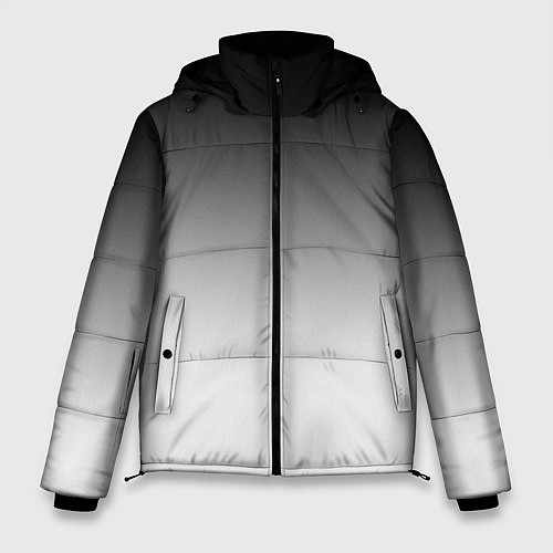 Мужская зимняя куртка Black and white gradient / 3D-Черный – фото 1