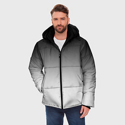Куртка зимняя мужская Black and white gradient, цвет: 3D-черный — фото 2