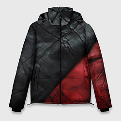 Куртка зимняя мужская Черно - красная кожа, цвет: 3D-черный