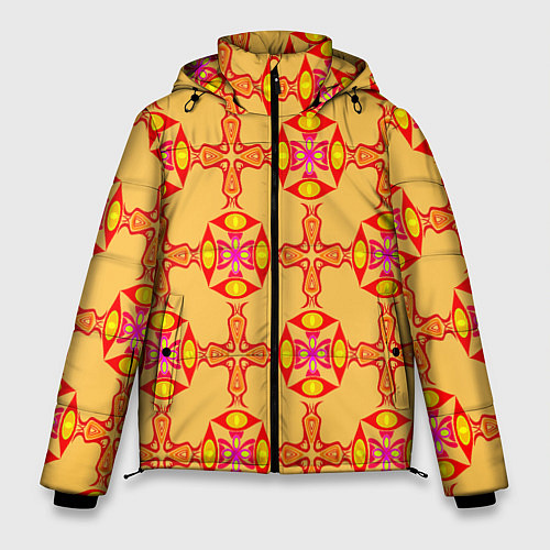 Мужская зимняя куртка Желто-оранжевый мотив / 3D-Черный – фото 1
