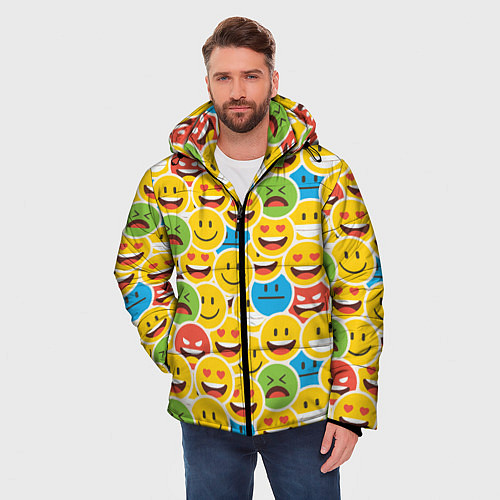 Мужская зимняя куртка Интернет эмоции / 3D-Светло-серый – фото 3