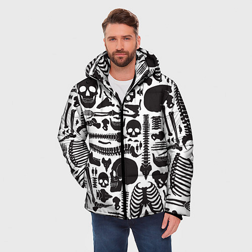 Мужская зимняя куртка Human osteology / 3D-Светло-серый – фото 3