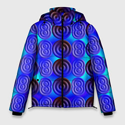 Куртка зимняя мужская Синий шашечный мотив, цвет: 3D-черный