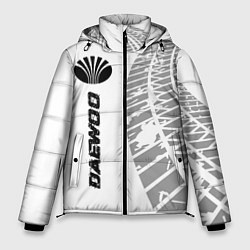 Куртка зимняя мужская Daewoo speed на светлом фоне со следами шин: по-ве, цвет: 3D-черный