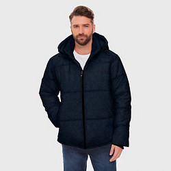 Куртка зимняя мужская Абстракция тёмно-синий ажурный, цвет: 3D-светло-серый — фото 2