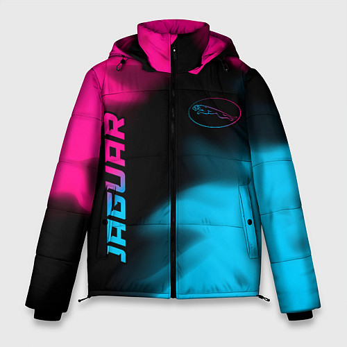 Мужская зимняя куртка Jaguar - neon gradient: надпись, символ / 3D-Черный – фото 1