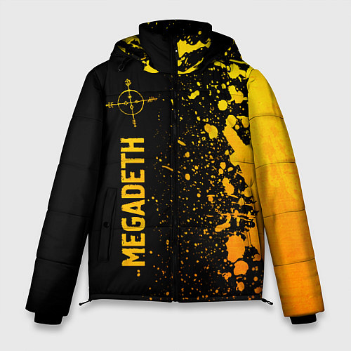 Мужская зимняя куртка Megadeth - gold gradient: по-вертикали / 3D-Черный – фото 1