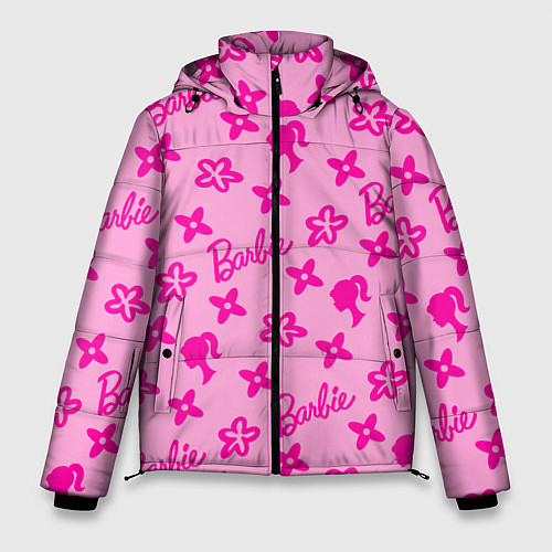 Мужская зимняя куртка Барби паттерн розовый / 3D-Черный – фото 1