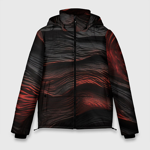Мужская зимняя куртка Black red texture / 3D-Черный – фото 1