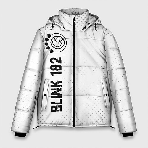 Мужская зимняя куртка Blink 182 glitch на светлом фоне: по-вертикали / 3D-Черный – фото 1