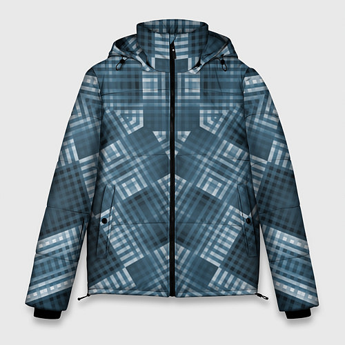 Мужская зимняя куртка Геометрические фигуры в темных цветах / 3D-Черный – фото 1