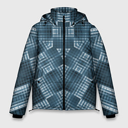 Куртка зимняя мужская Геометрические фигуры в темных цветах, цвет: 3D-черный