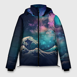 Куртка зимняя мужская Космическая Большая волна в Канагаве, цвет: 3D-черный