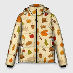 Куртка зимняя мужская Паттерн - осень, цвет: 3D-красный