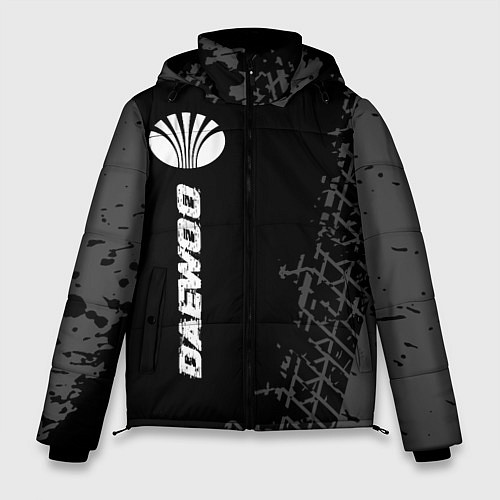 Мужская зимняя куртка Daewoo speed на темном фоне со следами шин: по-вер / 3D-Черный – фото 1