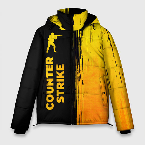 Мужская зимняя куртка Counter Strike - gold gradient: по-вертикали / 3D-Черный – фото 1