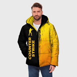 Куртка зимняя мужская Counter Strike - gold gradient: по-вертикали, цвет: 3D-черный — фото 2