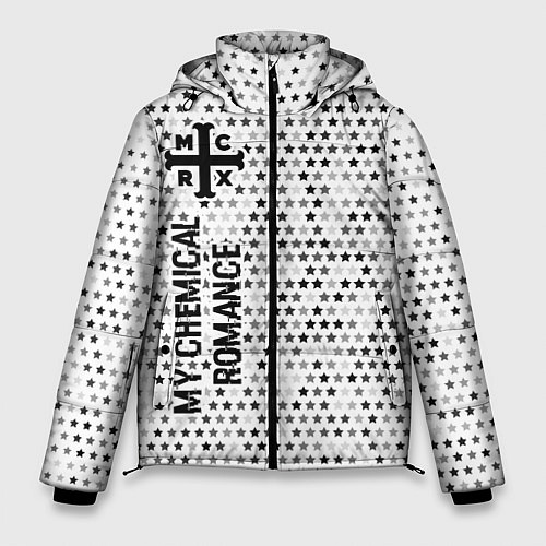 Мужская зимняя куртка My Chemical Romance glitch на светлом фоне: по-вер / 3D-Черный – фото 1
