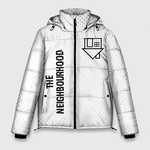 Мужская зимняя куртка The Neighbourhood glitch на светлом фоне: надпись, / 3D-Черный – фото 1
