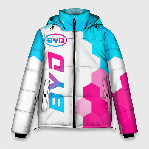 Мужская зимняя куртка BYD neon gradient style: по-вертикали / 3D-Черный – фото 1