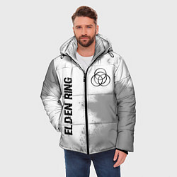 Куртка зимняя мужская Elden Ring glitch на светлом фоне: надпись, символ, цвет: 3D-черный — фото 2