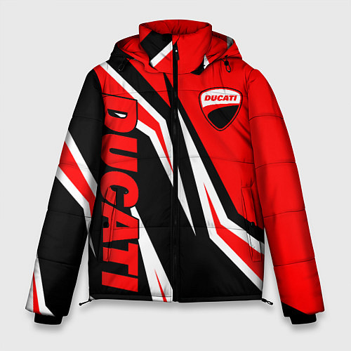 Мужская зимняя куртка Ducati- red stripes / 3D-Черный – фото 1