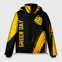Куртка зимняя мужская Green Day - gold gradient: надпись, символ, цвет: 3D-черный