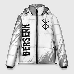 Мужская зимняя куртка Berserk glitch на светлом фоне: надпись, символ