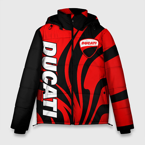 Мужская зимняя куртка Ducati - red stripes / 3D-Черный – фото 1