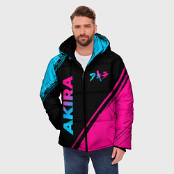 Куртка зимняя мужская Akira - neon gradient: надпись, символ, цвет: 3D-черный — фото 2