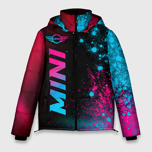 Мужская зимняя куртка Mini - neon gradient: по-вертикали / 3D-Черный – фото 1