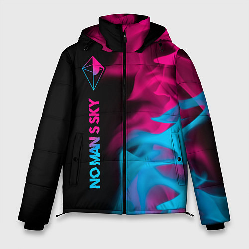 Мужская зимняя куртка No Mans Sky - neon gradient: по-вертикали / 3D-Черный – фото 1