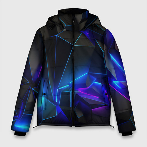 Мужская зимняя куртка Неоновые частицы / 3D-Черный – фото 1