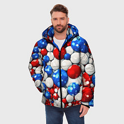 Куртка зимняя мужская Шарики в цветах флага РФ, цвет: 3D-красный — фото 2