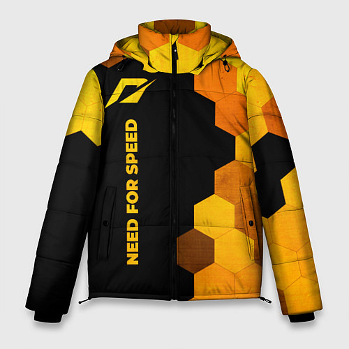 Мужская зимняя куртка Need for Speed - gold gradient: по-вертикали / 3D-Черный – фото 1