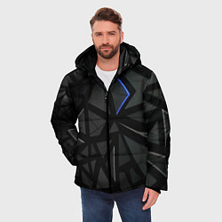 Куртка зимняя мужская Черные объемные плиты, цвет: 3D-светло-серый — фото 2