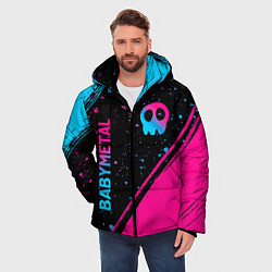 Куртка зимняя мужская Babymetal - neon gradient: надпись, символ, цвет: 3D-черный — фото 2