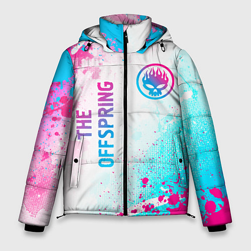 Мужская зимняя куртка The Offspring neon gradient style: надпись, символ / 3D-Черный – фото 1