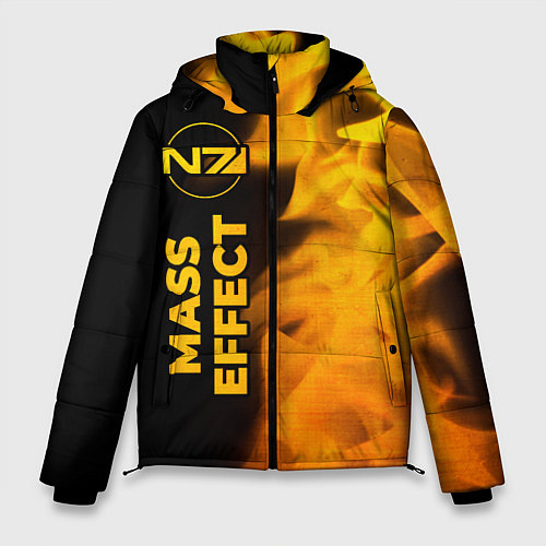 Мужская зимняя куртка Mass Effect - gold gradient: по-вертикали / 3D-Черный – фото 1