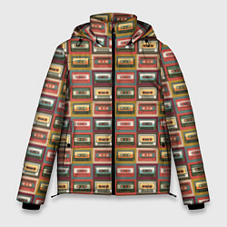 Куртка зимняя мужская Коллекция старинных аудиокассет, цвет: 3D-черный