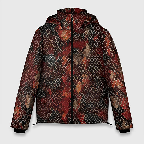 Мужская зимняя куртка Кожа змея / 3D-Красный – фото 1