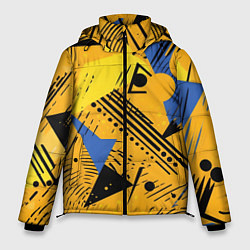 Куртка зимняя мужская Абстракция паттерн, цвет: 3D-светло-серый