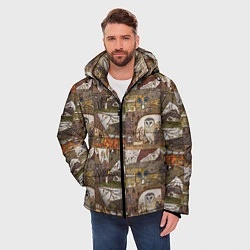Куртка зимняя мужская Рисунки коллаж, цвет: 3D-светло-серый — фото 2
