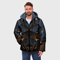 Куртка зимняя мужская Объемные кубы, цвет: 3D-черный — фото 2