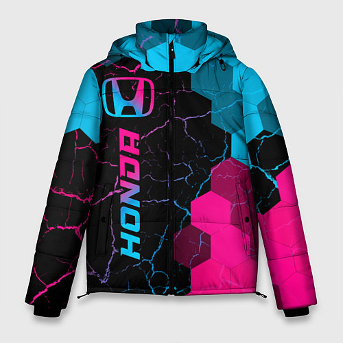 Мужская зимняя куртка Honda - neon gradient: по-вертикали / 3D-Черный – фото 1