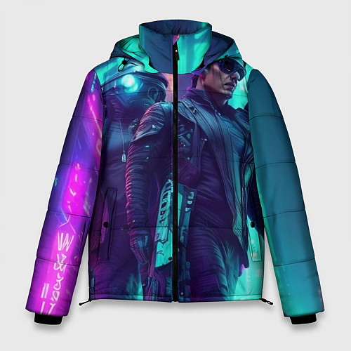 Мужская зимняя куртка Киберлюди / 3D-Черный – фото 1